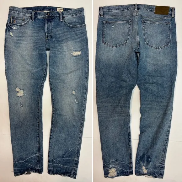 Todd Snyder Distressed Selvedge Denim Japan 100% Cotton 36x32 Straight Jeans