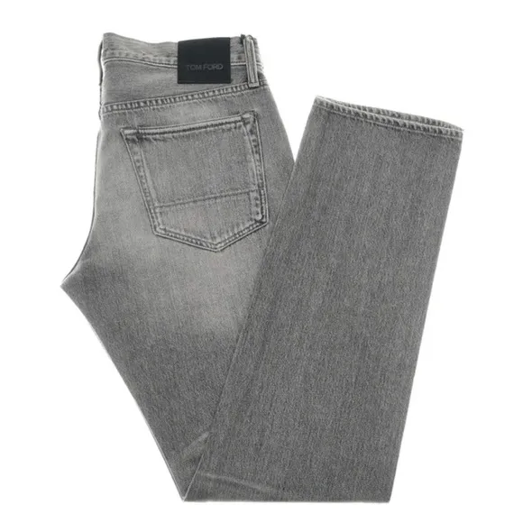 TOM FORD STRAIGHT LEG JEANS GRAY SIZE 36