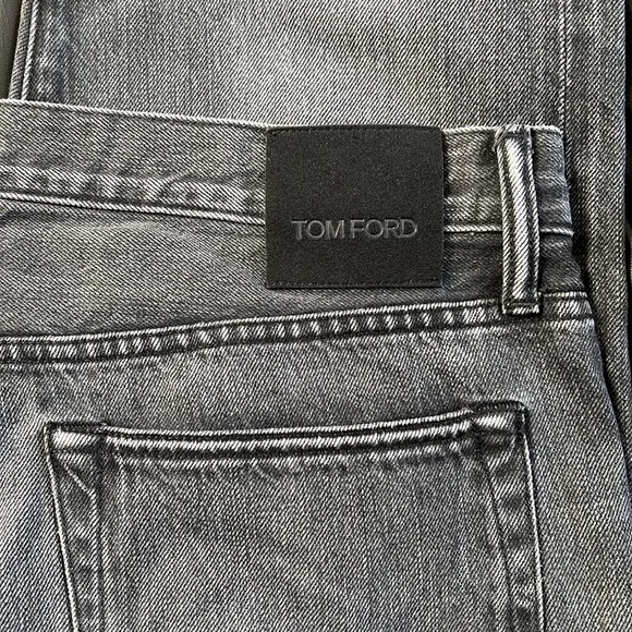 TOM FORD STRAIGHT LEG JEANS BLACK DARK GRAY SIZE 36