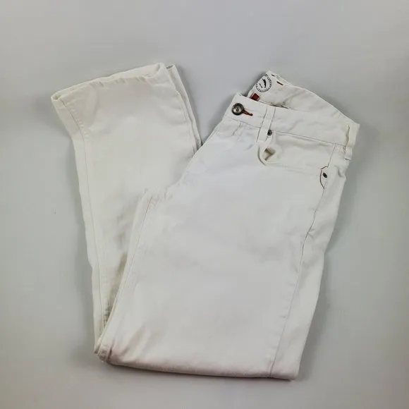 Vintage Tommy Bahama Mens Straight Leg White Denim Caicos Slim Jeans Size 34/33