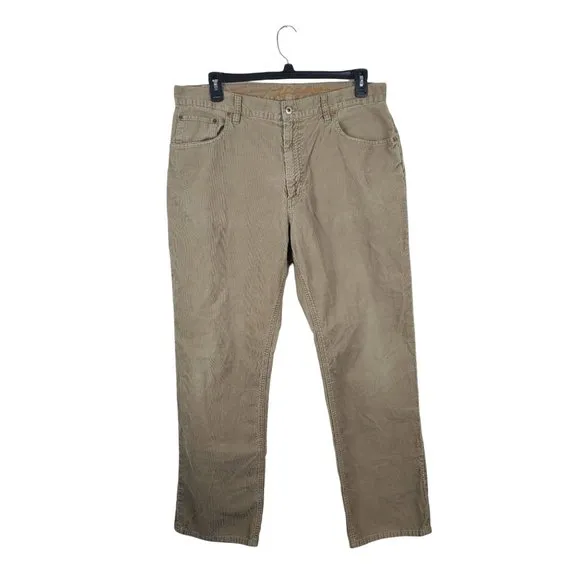 Tommy Hilfiger Jeans Mens 38x32 Straight Leg Corduroy Tan High Rise