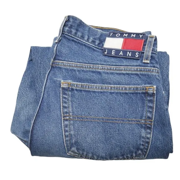 Tommy Hilfiger Vintage Jeans Mens Size 34x32 Blue Stonewash 90's Classic Fit