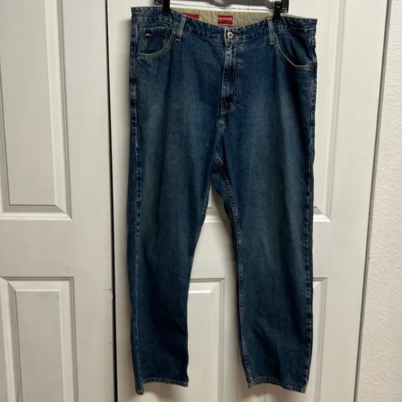 Tommy Hilfiger Red Label Blue Vintage Denim Jeans Size 40 x 30 Freedom Fit