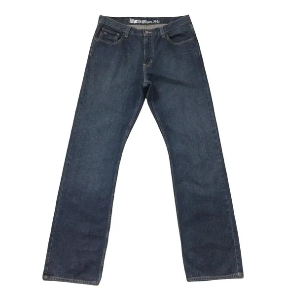 Tommy Hilfiger Mens Jeans size 34 x36"ins Dark Wash Classic Straight 100% Cotton