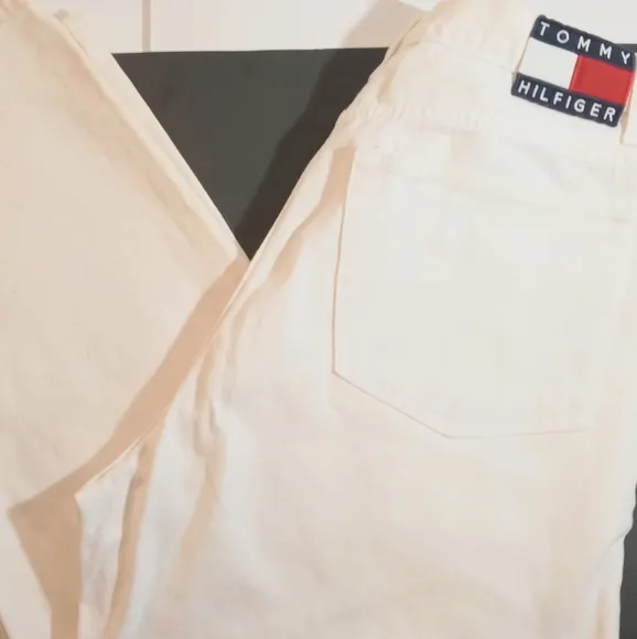 VTG Tommy Hilfiger Y2K High Waist Straight Leg White Jeans 36/32