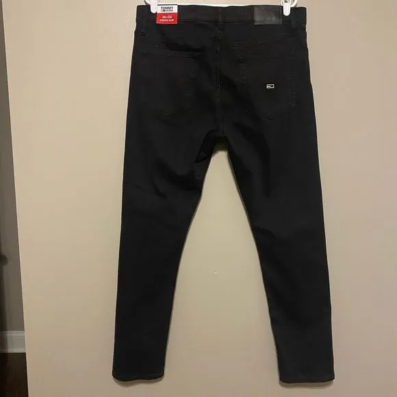 Tommy Hilfiger Stretch Slim TJ Flex Black Denim Jeans Men’s Size 36x32
          
      NWT