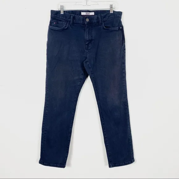 Tommy Hilfiger Dark Navy Wash Straight Leg Jeans 33:30
