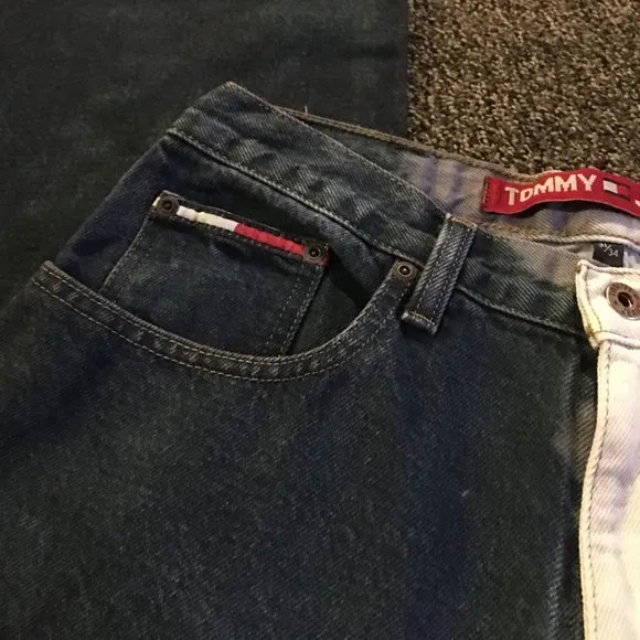 Tommy Jeans Tye Dye Half/Half Blue/White Straight Jeans 31X34