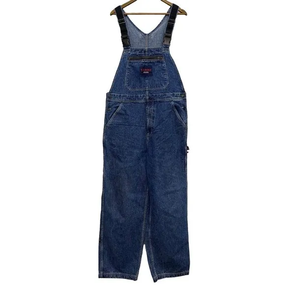 Tommy Jeans Y2K Medium Wash Denim Overalls Size Large