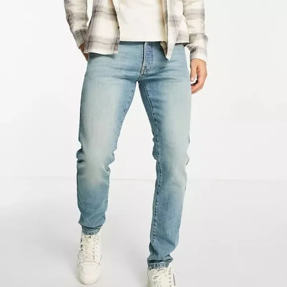 NWT topman  jeans men's 30 L31 slim light wash tint cotton blend stretch pockets
          
      NWT