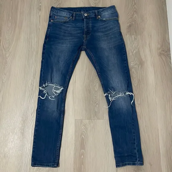 Topman men’s skinny distressed jeans