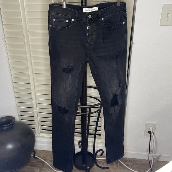 Topman sketch skinny distressed jeans W 30 L 32