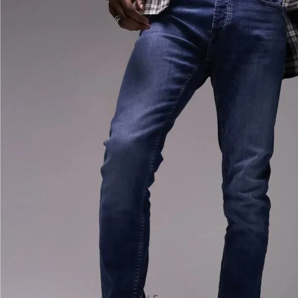 Topman Stretch Skinny jeans, button fly, size 36/34