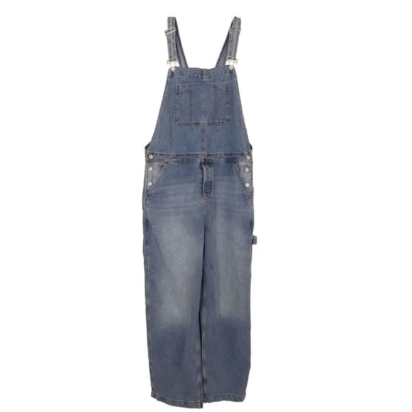 Topman Men's Rodeo Dungaree Denim Overalls Size W34/L30 Full Length Blue EUC A2