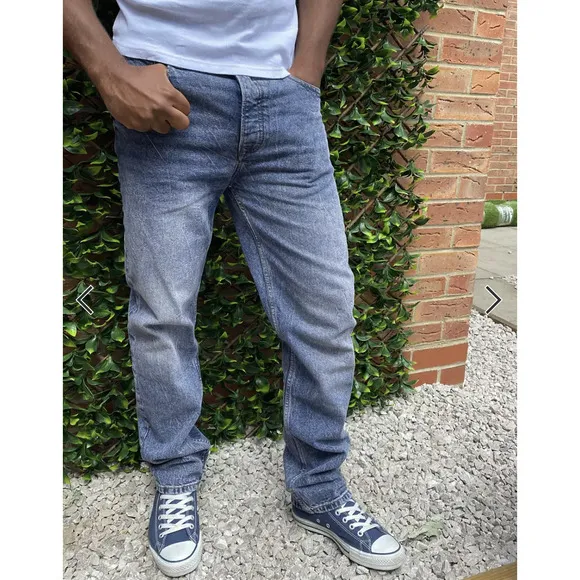 Topman straight leg jeans in mid wash blue
          
      NWT