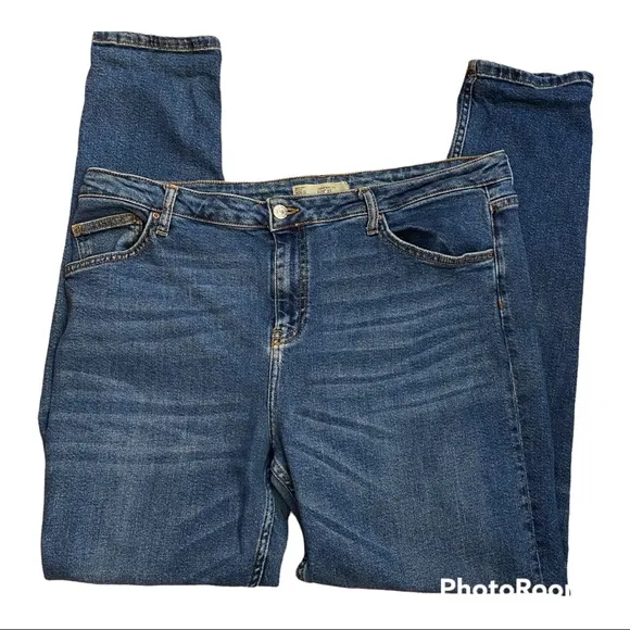 Top shop Denim Motto Jeans 36 X 32 medium wash