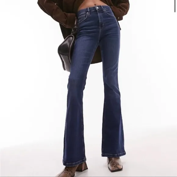 TOPSHOP Jamie Flare Jeans W26 L32