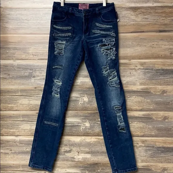 Trash and Vaudeville Tripp Destroy Jeans Blue NWT G11
          
      Boutique