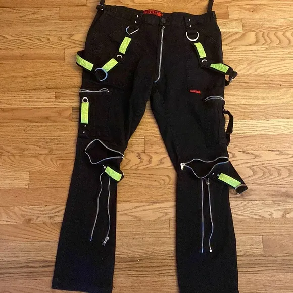 Tripp nyc size 38 goth emo pants with loops and chains