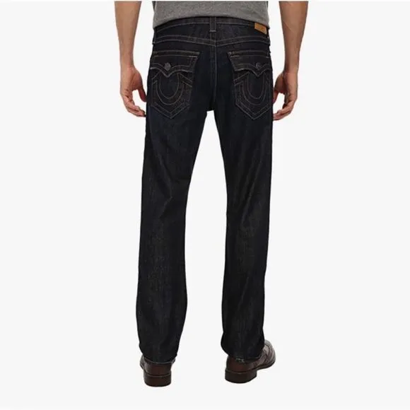 True Religion Men’s Ricky Relaxed Straight Leg Jeans Dark Wash Sz 40