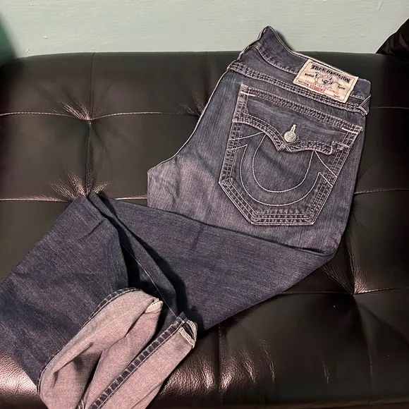 True Religion jeans, straight, size W 33 L34, cotton 100%, authentic 100%
