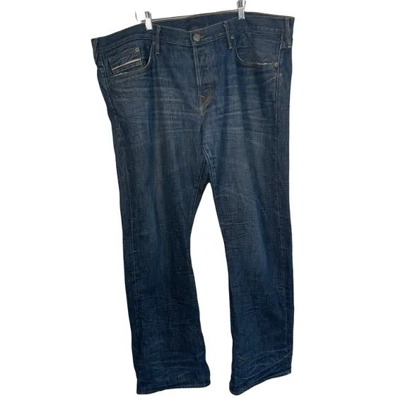True Religion Mens Dark Wash Bobby Straight Jeans 100% Cotton Made in USA 44x34