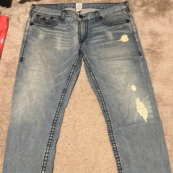 Used men true religion jeans blue size 42