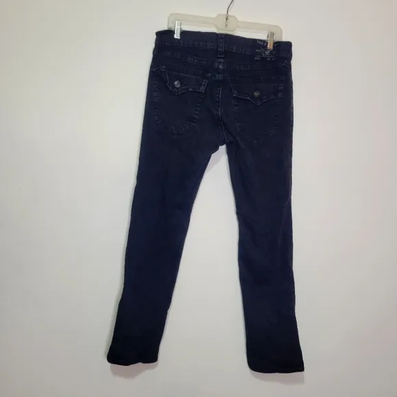 True religion ricky black denim relaxed straight jeans