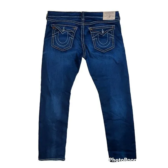 True Religion Jeans Size W42 Cotton Dark Wash Straight Leg Denim Jeans M