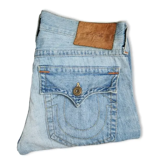TRUE RELIGION x VINTAGE Joey Loose Fit Jeans in light wash size 34