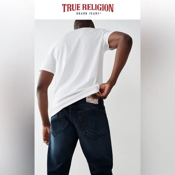TRUE RELIGION Men’s Ricky Straight Distressed Jeans SIZE 36