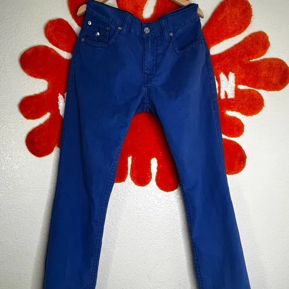 True Religion Brand Jeans Straight Big T Surf Tonal Thread Size 34x34