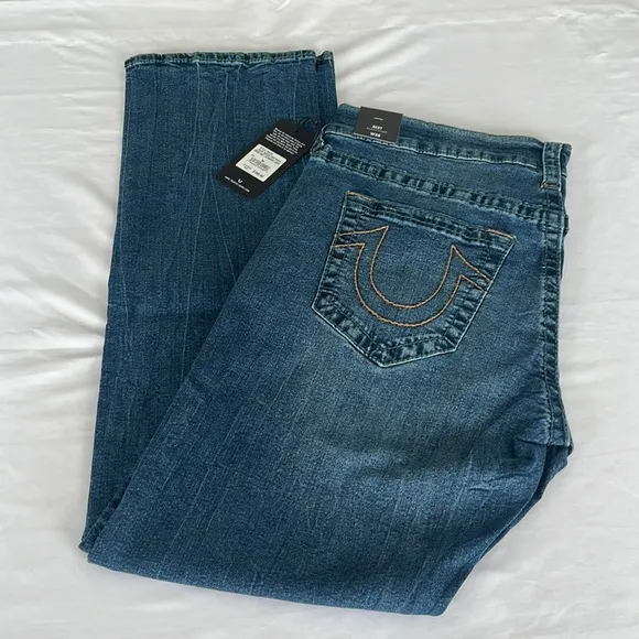 True Religion Ricky Big T Straight Jeans in Medium Crisp Indigo Size 36x34
          
      Boutique