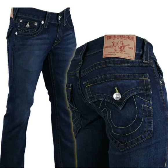 True Religion Billy Basic Monte Classic Denim Blue Jeans