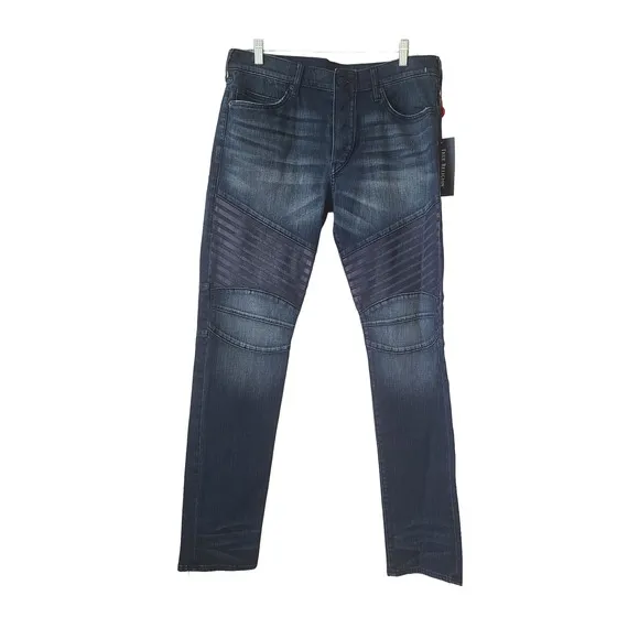 True Religion Jeans Rocco Biker Relaxed Skinny Blue Denim Men's 33
          
      NWT