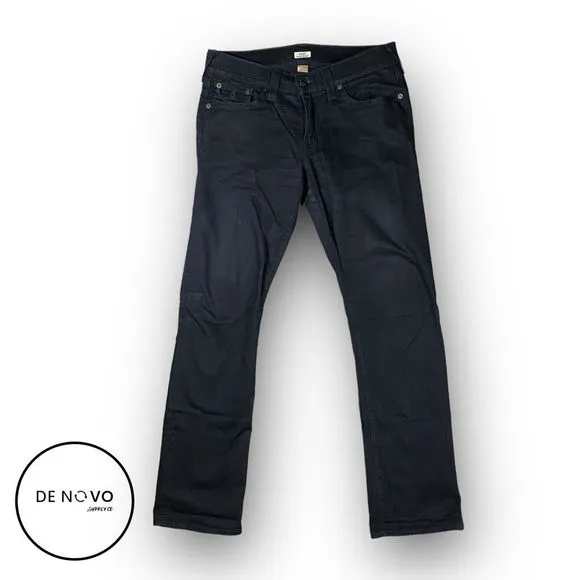 True Religion Mens Ricky Relaxed Straight Leg Jeans Size 33x32 Black