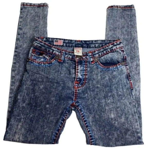 True Religion Rare Vintage Acid  Wash Jeans Men Size 29 Skinny