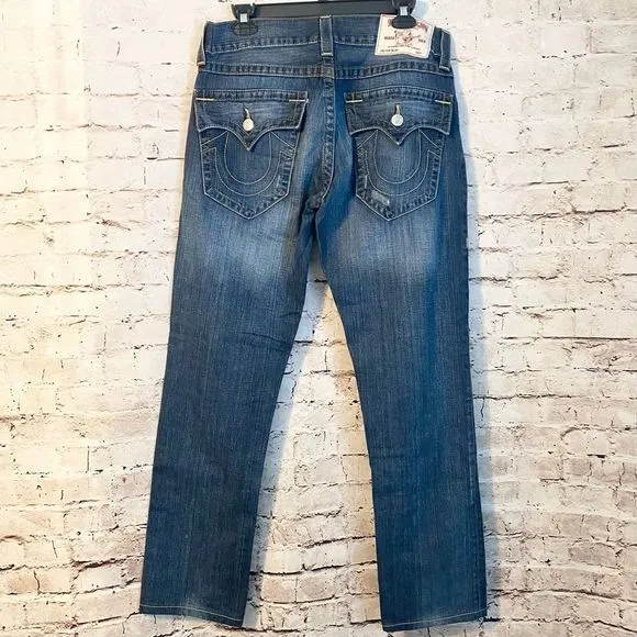 True Religion Mens Slim Fit Old Multi Jean Flap Pocket Size 32