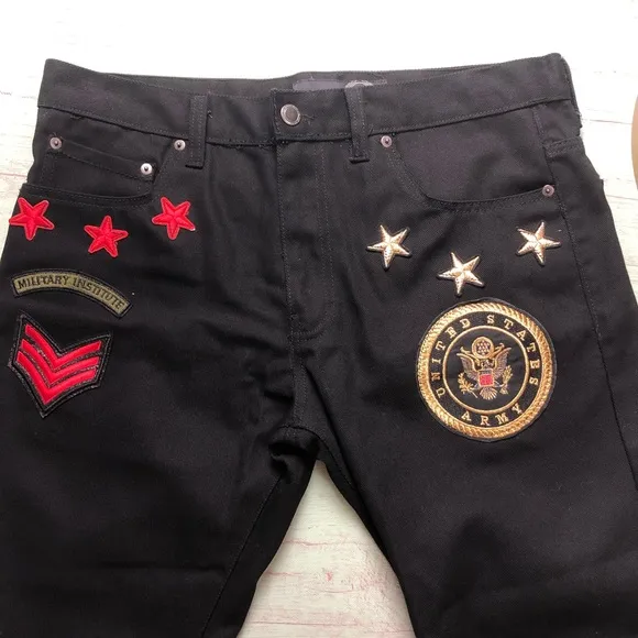 Jeans w/ US. Army Military Institute Patches
