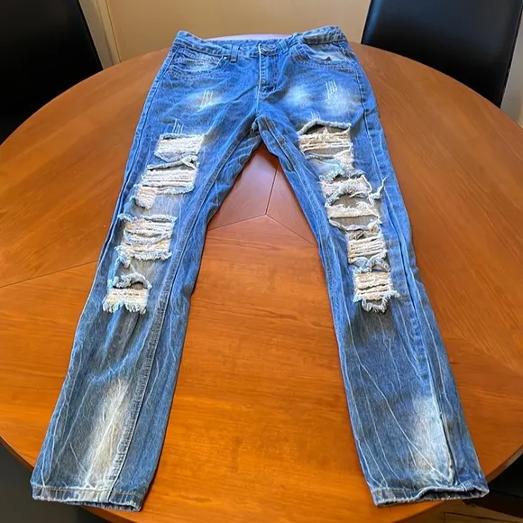 Distressed jeans