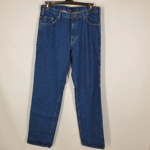 Unbranded Denim Blue Jeans Mens Sz 36x34 Dark Wash 5 Pocket Relaxed Fit
          
      NWT
