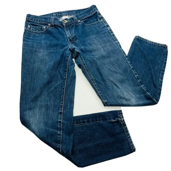 Skinny Fit Jeans Mens 28x30 Dark Wash Denim 100% Cotton 5 Pocket Low Rise