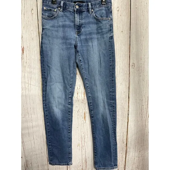 Uniqlo Men 29 Straight Jeans Denim Low Rise Blue