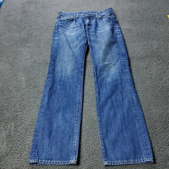 UNIQLO S002 Regular Fit Straight Jeans Mens Size 31x32  Blue Cotton Denim