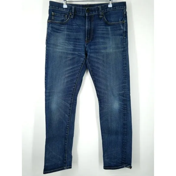 NWOT UNIQLO Dark Wash Slim Straight Men's Jeans Blue 34X32