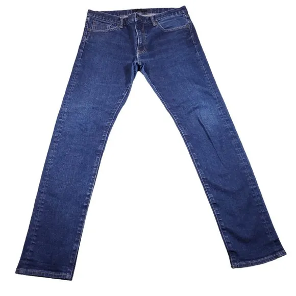 Uniqlo Jeans Men's Slim Fit Straight Leg Low Rise Kaihara Size 34 x 34 Selvedge