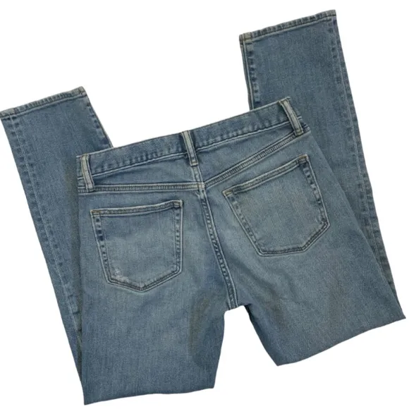 Uniqlo Jeans, Straight Distressed, Light Wash, EUC,