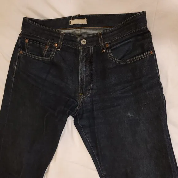 Uniqlo UJ Jeans Men's 32 x 31 Slim Fit Dark Blue Wash Denim Regular Fit Stretch