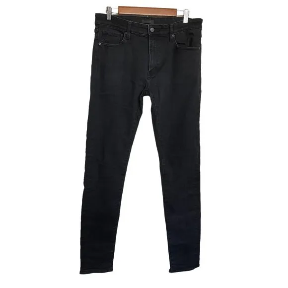 Uniqlo Jeans Mens Black Wash Slim Straight Leg Jeans Size 34 34
