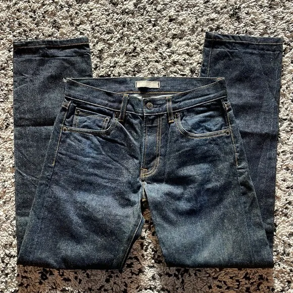 Uniqlo Slim Straight Fit Denim Jeans—Size 28 x 32, Dark Blue